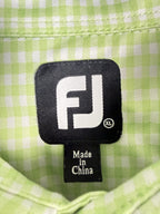 FJ FootJoy Polo Shirt Mens Size XL Tall Green Checkered Casual Golf Short Sleeve