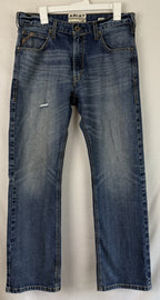 Ariat Mens Blue Jeans Straight Leg Fit Denim M5 34/32 Pants Distressed Cowboy