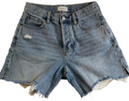 PacSun Shorts Womens 24 Vintage High Rise Cut-Off Blue Jean Distressed Denim