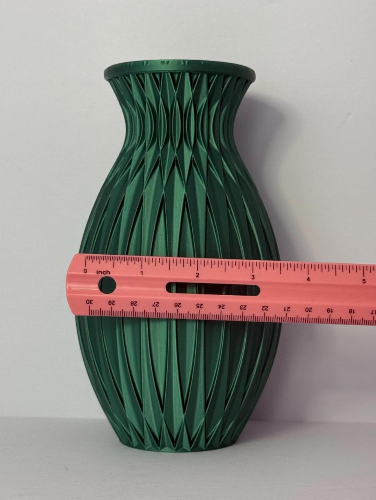 Emerald Green Vase - 3D Printed in PLA Plastic - 7 inches Tall