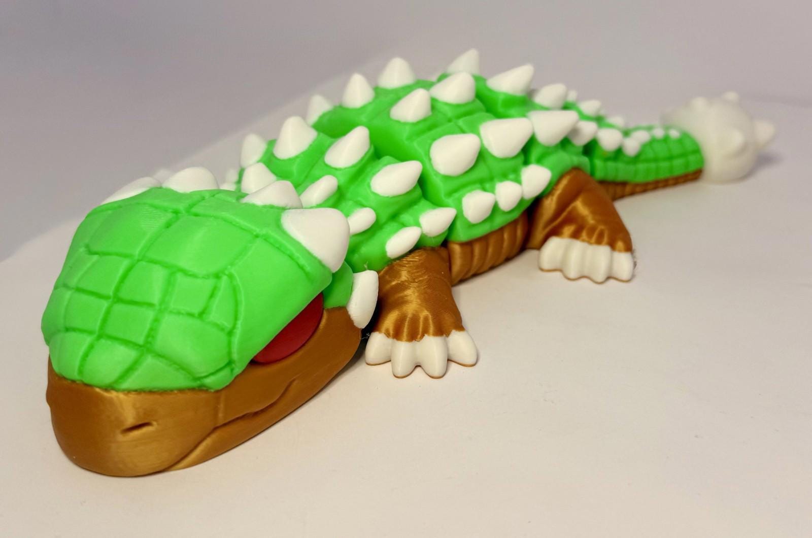 Large 3D Printed Articulated Ankylosaurus – Flexible Toy Figurine - 12 Inches