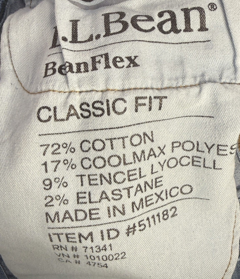 LL Bean 1912 Bean Flex Classic Fit Sz 36 x 32 Medium Wash Mens Jeans 511182