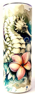 20 oz Hawaiian Seahorse Stainless Steel Tumbler with Lid, Straw