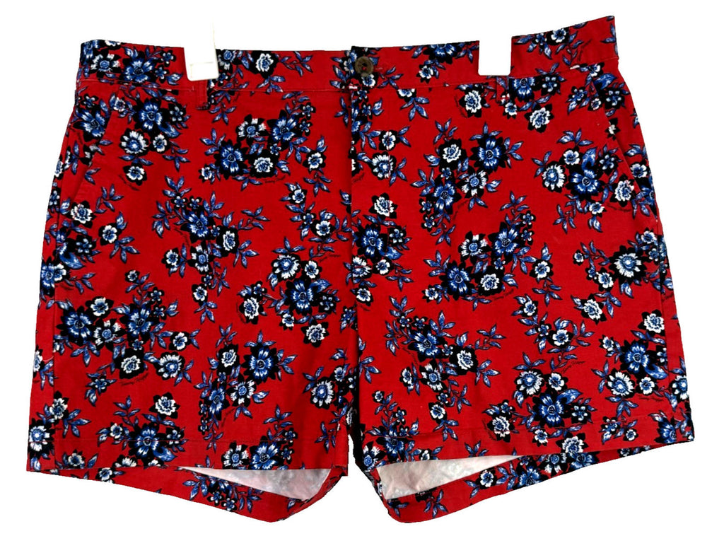 Tommy Hilfiger Womens Classic Stretch Shorts Size 16 Red Flowers