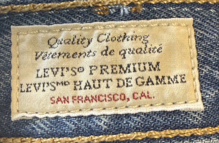 Levis 501 Cutoff Shorts Womens W25 Blue Distressed Mid Rise Button Fly Raw Hem