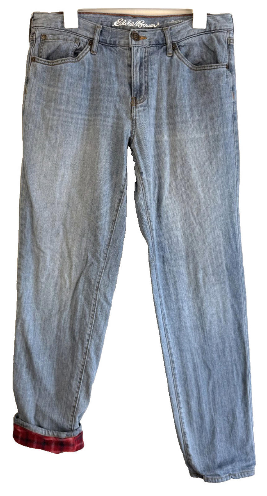 Vintage Eddie Bauer Jeans Flannel-Lined Boyfriend Relaxed Stretch Women's Size 8