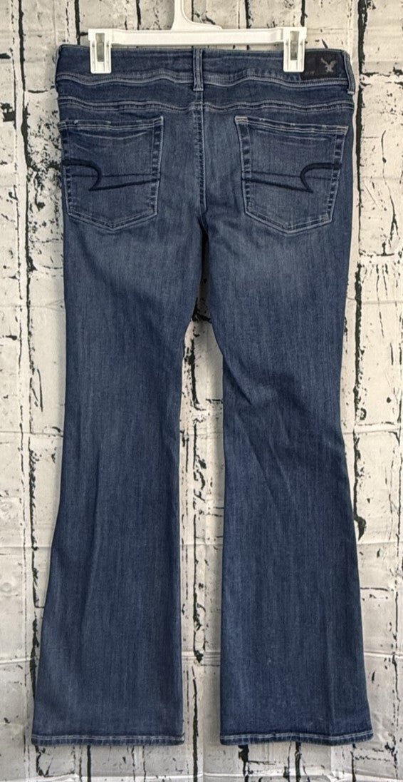 American Eagle Outfitters Women's Kick Boot Jeans Dark Wash Stretch Size 10