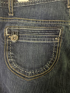 LEI Women Y2K Sophia Hiphugger Flare Jeans Size 15 Medium Wash Stretch