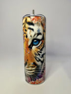 20 oz Jeweled Tiger Stainless Steel Tumbler with Lid, Straw