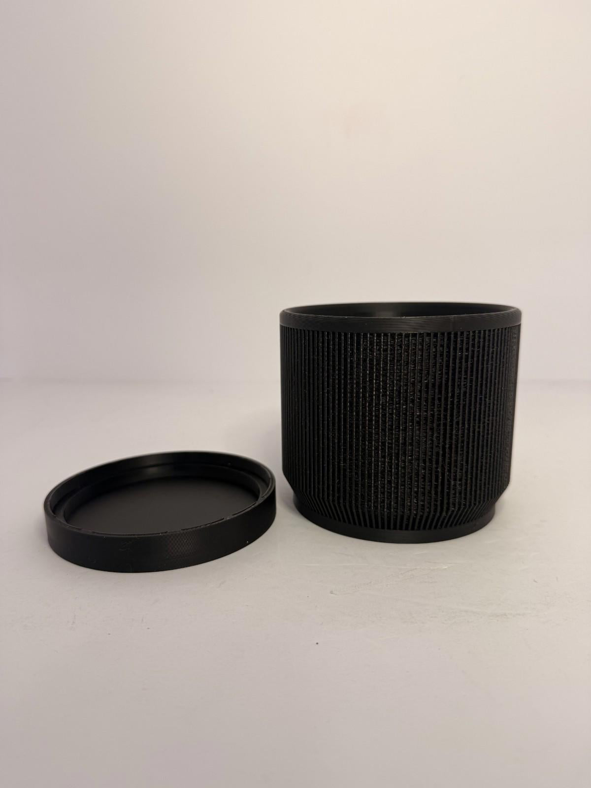 3D Printed Modern Planter - 4 Inch - Indoor - Black with removable bottom