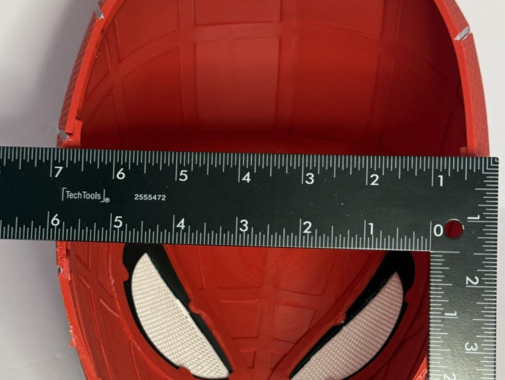3D Printed Red and Gray Spider-Man Full Face Mask Helmet Mesh Eyes Adult