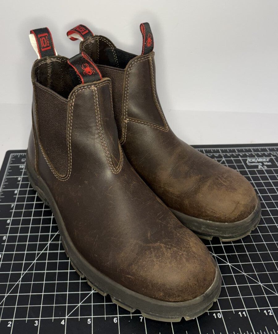 Redback Mens US 10.5 Bobcat UBBK Elastic Brown Leather Soft Toe Work Boots