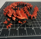 3D Printed Crystal Dragon -PLA- Black and Red - 2 Ft Long - Articulated dragon