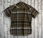 Patagonia Mens Large Organic Cotton Plaid Short Sleeve Button Down Shirt Brown