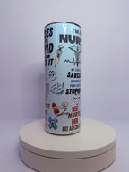 20 oz Nursing Stainless Steel Tumbler with Lid, Straw