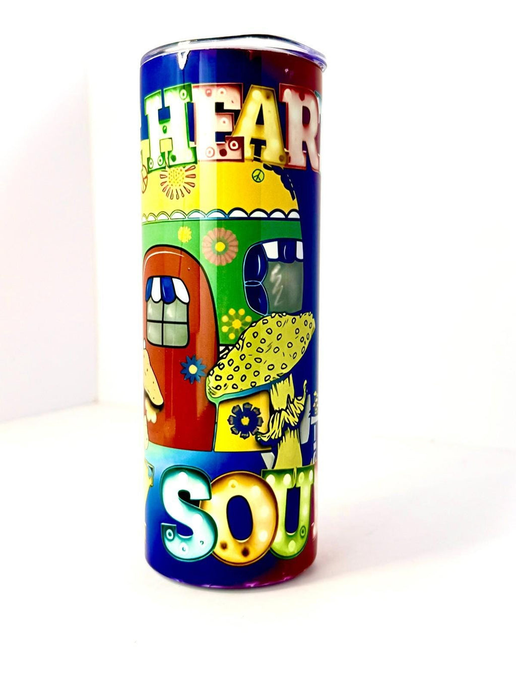 20 oz Hippie Heart Gypsy Soul Stainless Steel Tumbler with Lid, Straw