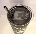 20 oz EVP Glow in the Dark Stainless Steel Tumbler with Lid, Straw