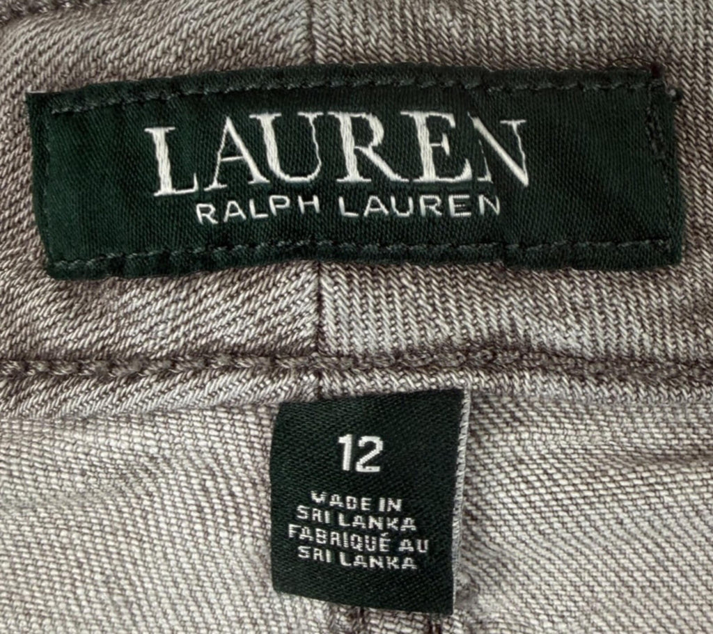 Lauren Ralph Lauren Womens Jeans Size 12 Short Gray Denim Straight Leg High Rise