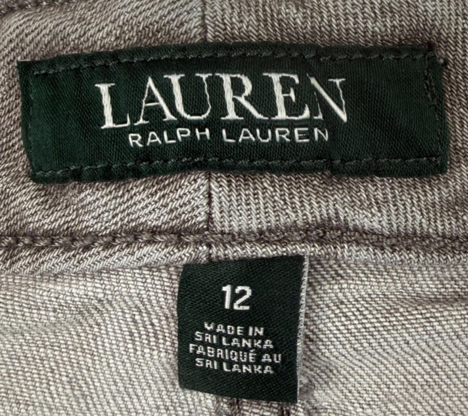 Lauren Ralph Lauren Womens Jeans Size 12 Short Gray Denim Straight Leg High Rise