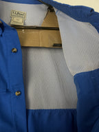 LL BEAN Shirt Mens 2xl XXL Tall Vented Long Sleeve Fishing Hiking Blue