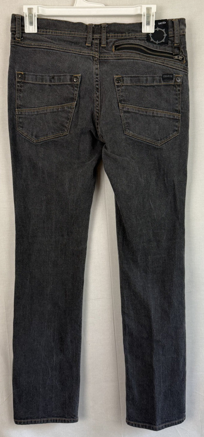 Empyre Jeans PunkRockPaul Black Mens Sz 32 Super Slim Denim Pant Zipper Pockets