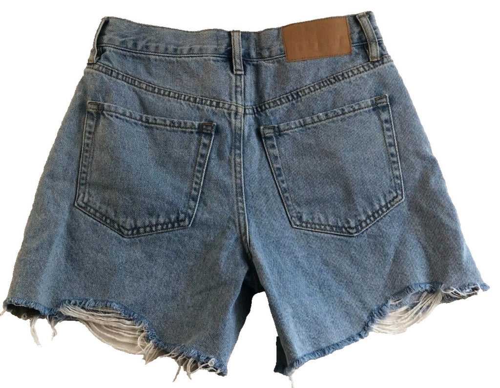 PacSun Shorts Womens 24 Vintage High Rise Cut-Off Blue Jean Distressed Denim
