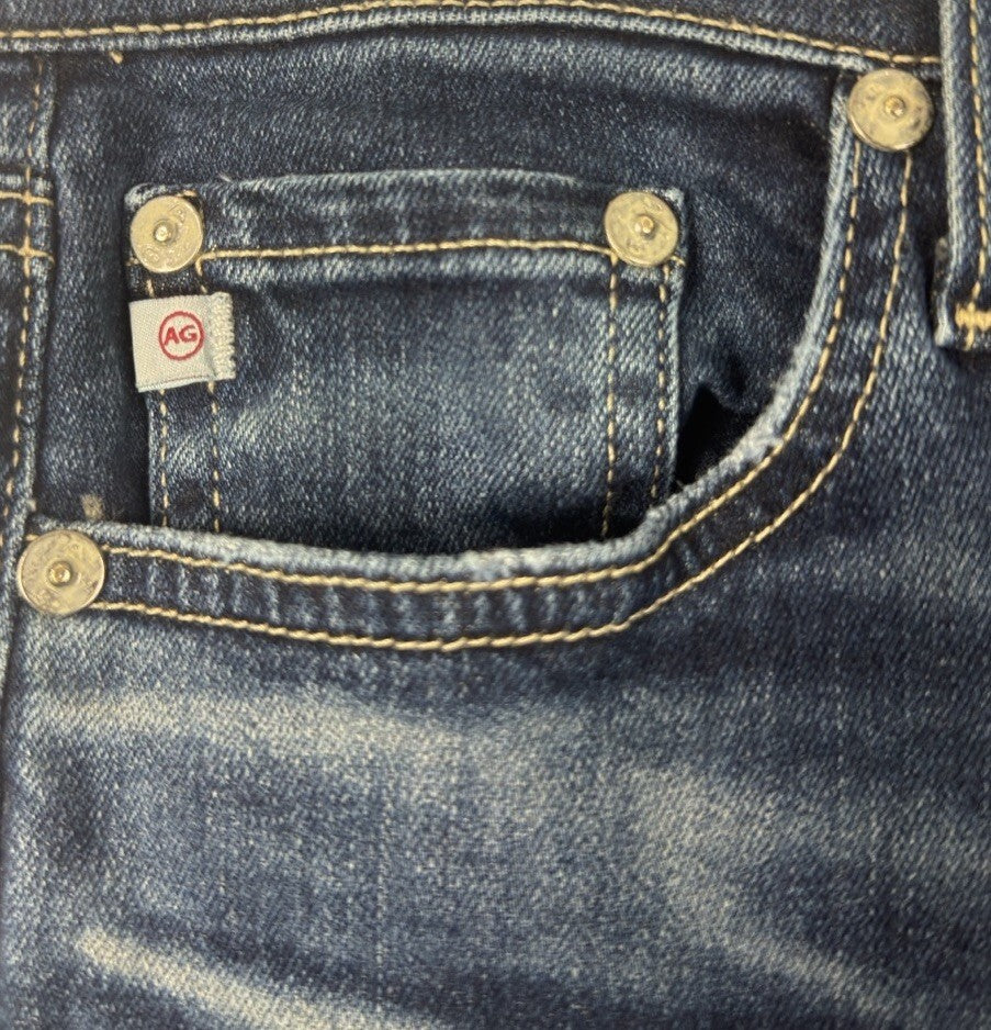 AG Adriano Goldschmied The Angel Bootcut Jeans Womens 30 Blue Raw Hem