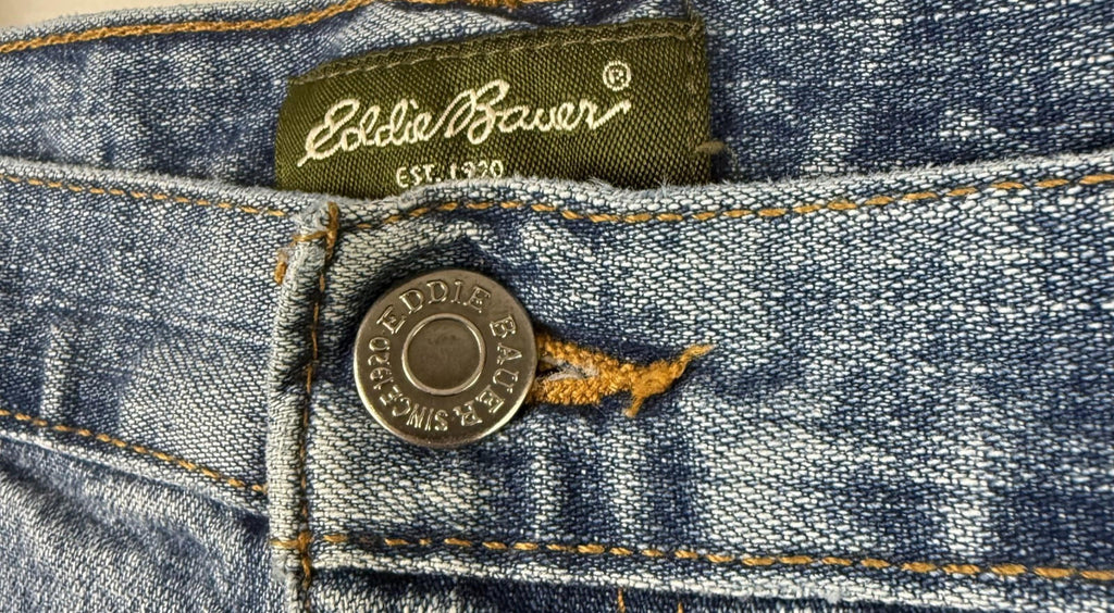 Eddie Bauer Womens Jeans Sz 10 Petite Blue Denim Pants Bootcut 5-Pocket