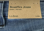 NEW LL Bean Flex Jeans Womens 12 Regular Skinny Mid Rise Stretch Denim 30x30