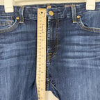 7 For All Mankind Womens 29 The Mid Rise Ankle Skinny Dark Blue Denim Jeans