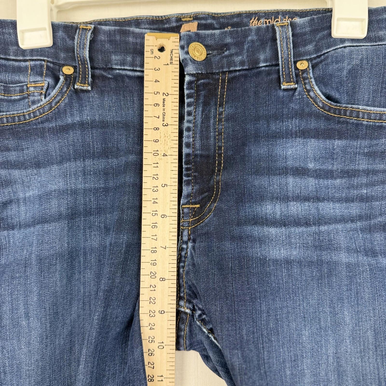 7 For All Mankind Womens 29 The Mid Rise Ankle Skinny Dark Blue Denim Jeans