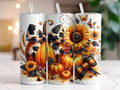 20 oz Pumpkin Patch Stainless Steel Tumbler with Lid, Straw Autumn
