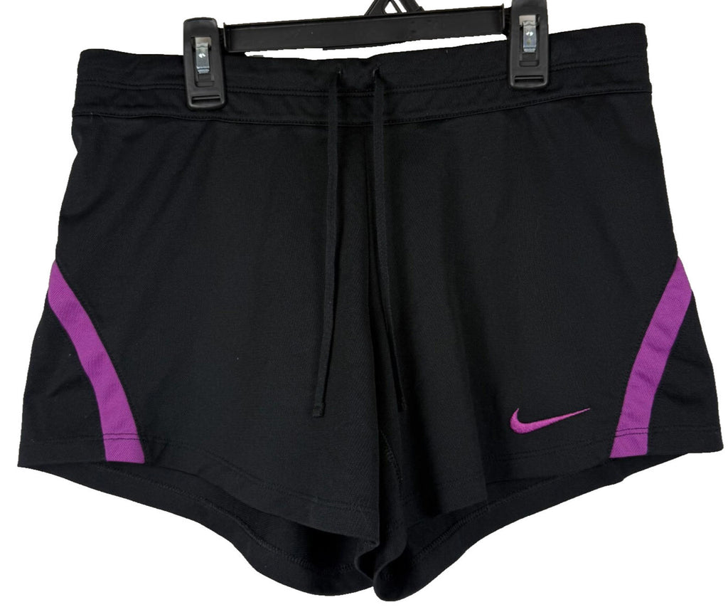 Nike Dri Fit Shorts Womens Small Black Purple lightweight athletic