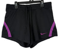 Nike Dri Fit Shorts Womens Small Black Purple lightweight athletic