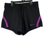 Nike Dri Fit Shorts Womens Small Black Purple lightweight athletic