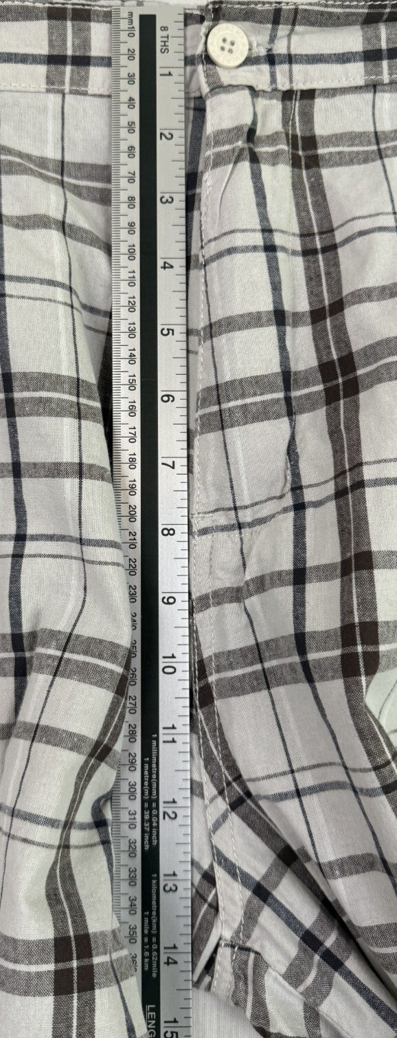 AIRWALK Grunge Plaid Gray/White Cotton Cargo Shorts Mens Sz 38 - Skater