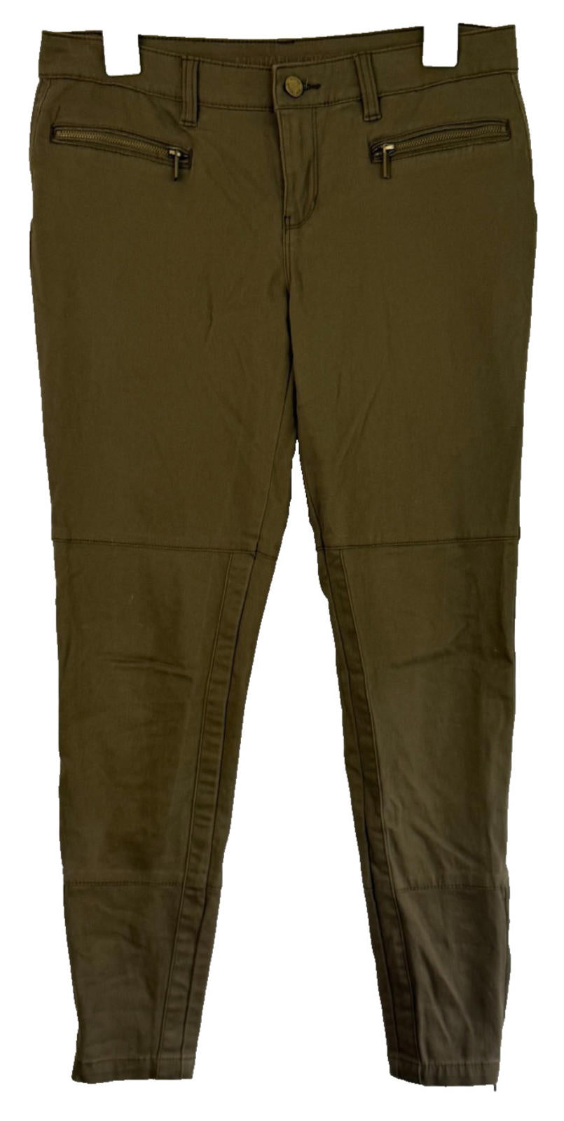 Michael Kors Womens Pants Size 10 Brown Stretch Twill Zip Pockets Ankle Zipper