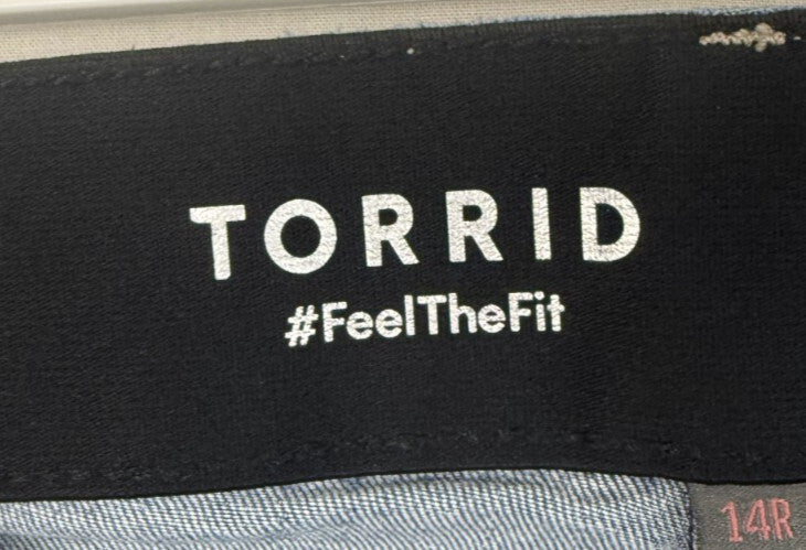 Torrid Bombshell Flare Premium Stretch Womens 14R Jeans Blue Med Wash High Rise
