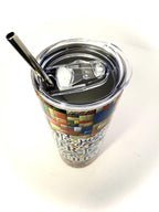 20 oz Quilting Stainless Steel Tumbler with Lid, Straw