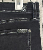 7 For All Mankind Black Contrast Stitch Straight Leg Jeans Women's Size 29