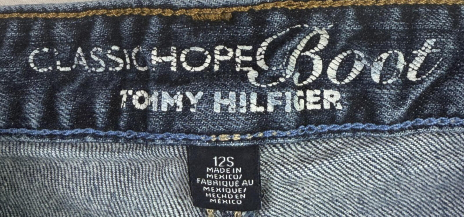 Tommy Hilfiger Classic Hope Boot Womens Sz 12 Short Dark Wash Blue Denim Jeans