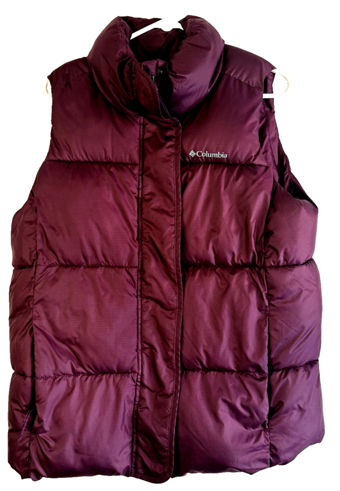 Columbia Vest Womens Large Purple Puffer Quilted Insulated Outdoor Zip Pockets