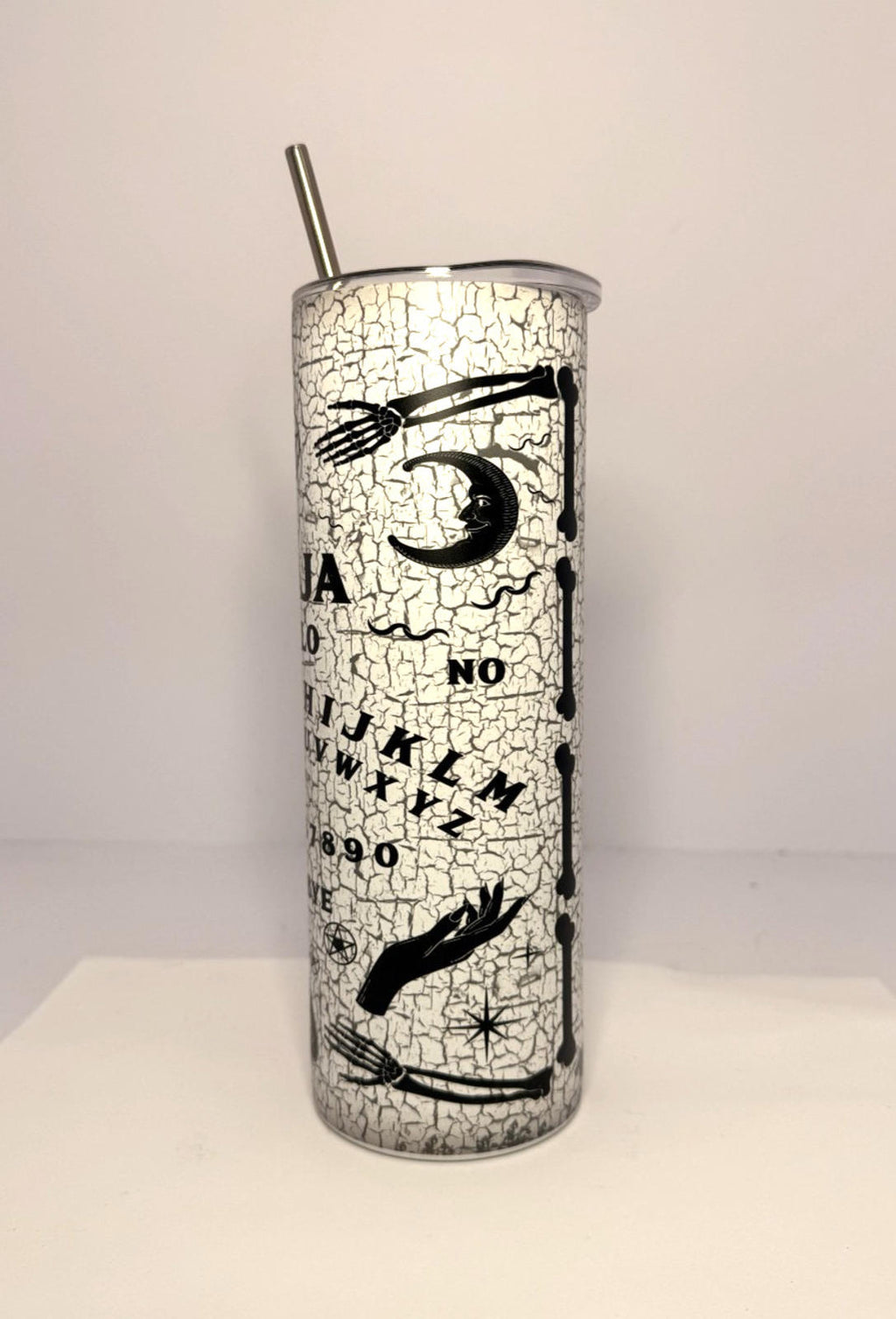 20 oz Ouija Board Glow in the Dark Stainless Steel Tumbler with Lid, Straw