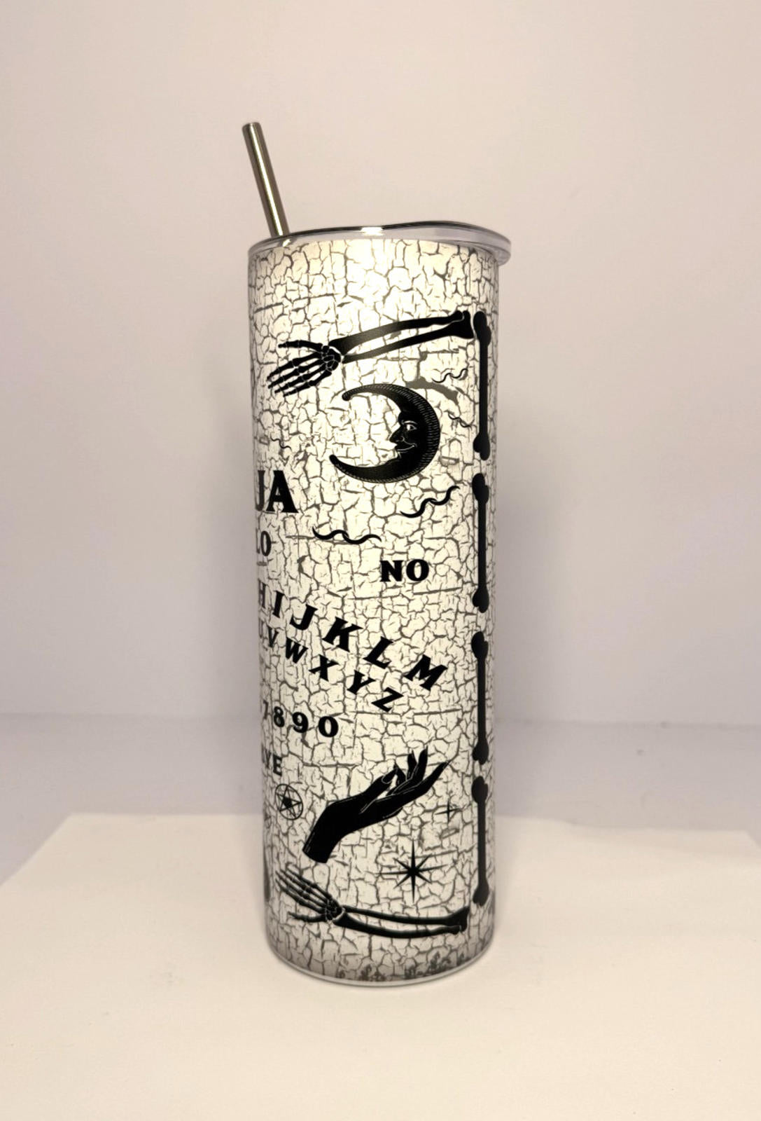 20 oz Ouija Board Glow in the Dark Stainless Steel Tumbler with Lid, Straw