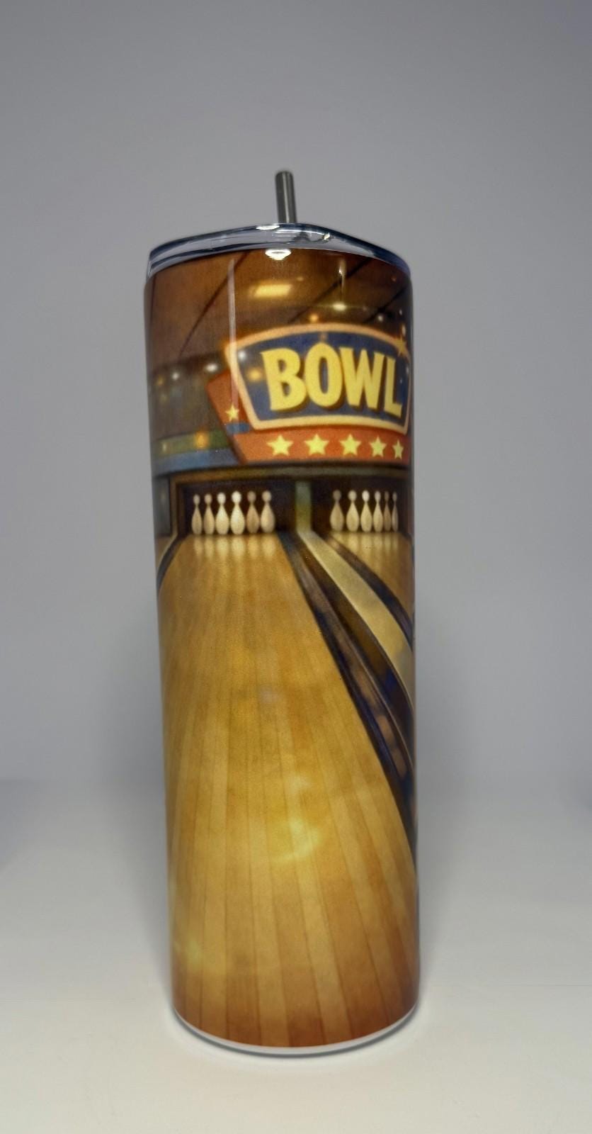 20 oz Betty Boop Bowling Stainless Steel Tumbler with Lid, Straw