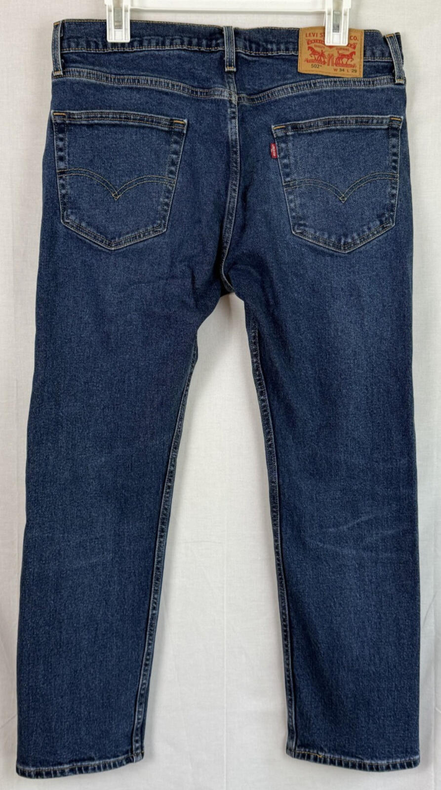 Levis 502 Jeans Mens 34x29 Blue Tapered Leg Medium Wash Mid Rise EUC