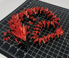 3D Printed Crystal Dragon -PLA- Black and Red - 2 Ft Long - Articulated dragon