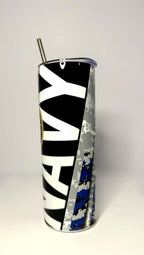 20 oz Navy Stainless Steel Tumbler with Lid, Straw