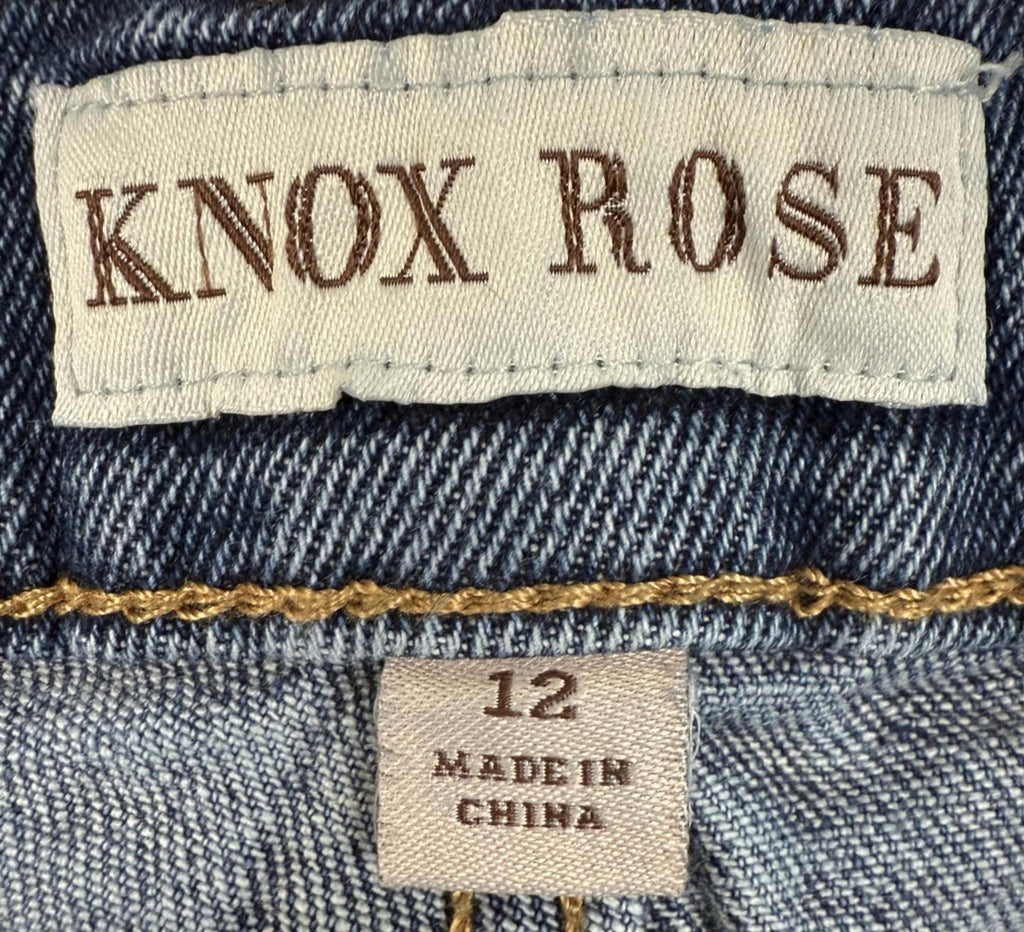 Knox Rose Womens Jeans Size 12 Embroidered Distressed Native Light Wash Stretch