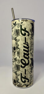 20 oz F-Caw-F Stainless Steel Tumbler with Lid, Straw